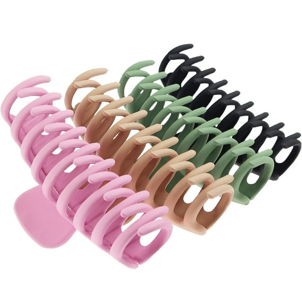 3 sets of 4 pcs Matte Large Hair Clips (12 clips total)